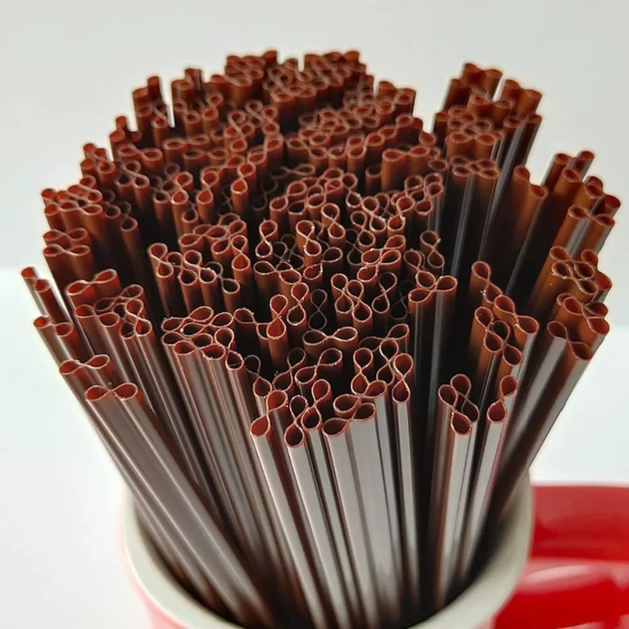 ống hút nóng, dập đôi, uống cafe