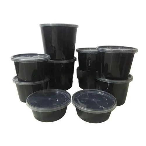 Hộp nhựa tròn đen