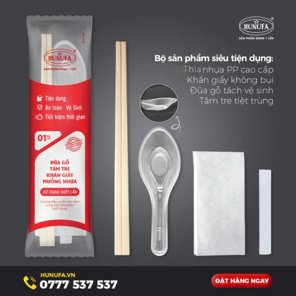 Combo thìa - đũa - khăn - tăm