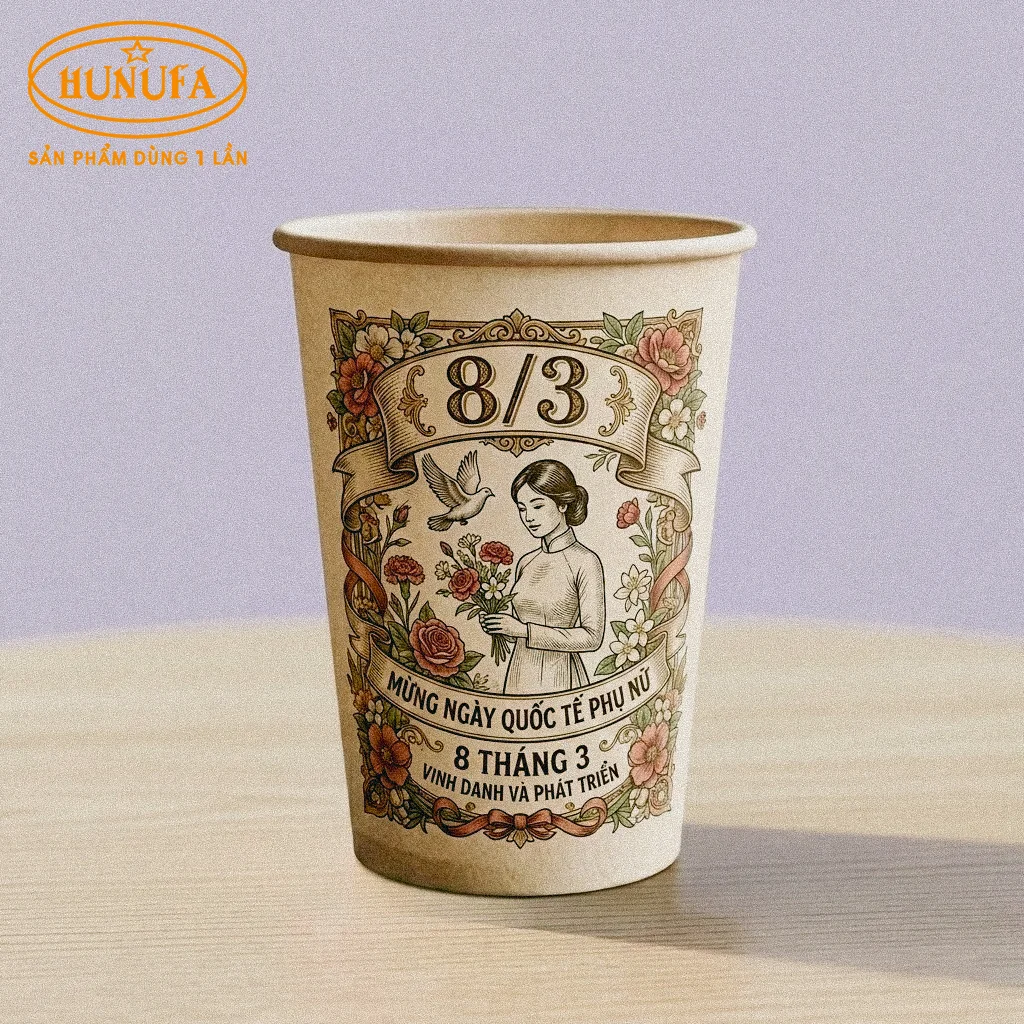 Mừng Ngày Quốc Tế Phụ Nữ 8/3 với những mẫu ly giấy đẹp và ý nghĩa