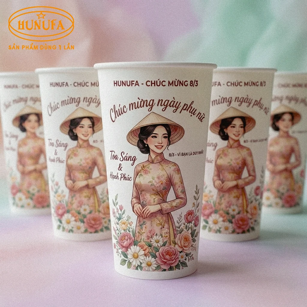 Mừng Ngày Quốc Tế Phụ Nữ 8/3 với những mẫu ly giấy đẹp và ý nghĩa