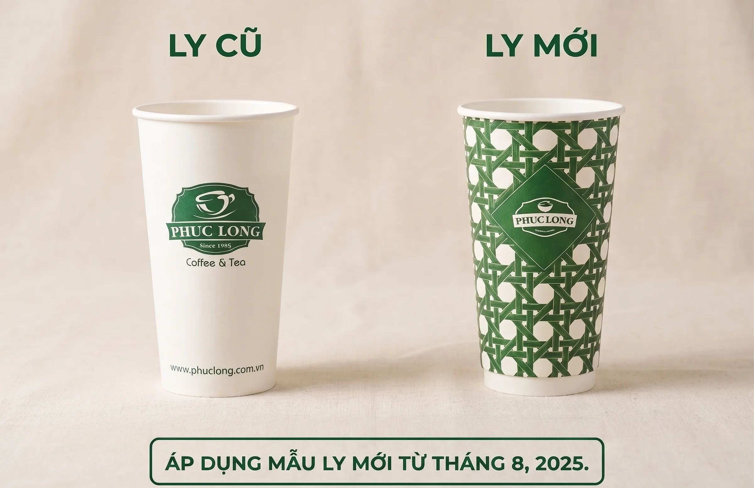 Ly giấy Phúc Long cũ & mới