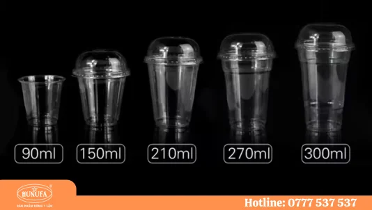 tổng hợp các kích thước ly nhựa thông dụng