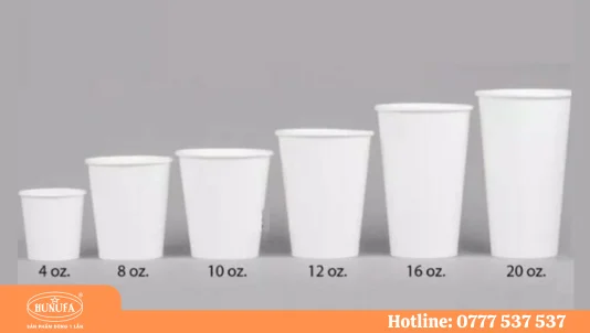 Tổng hợp các loại kích thước ly giấy