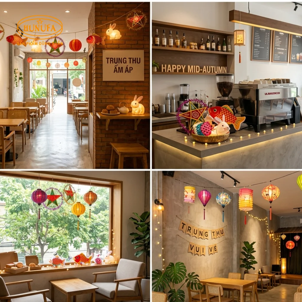 cách trang trí Trung Thu cho quán cafe