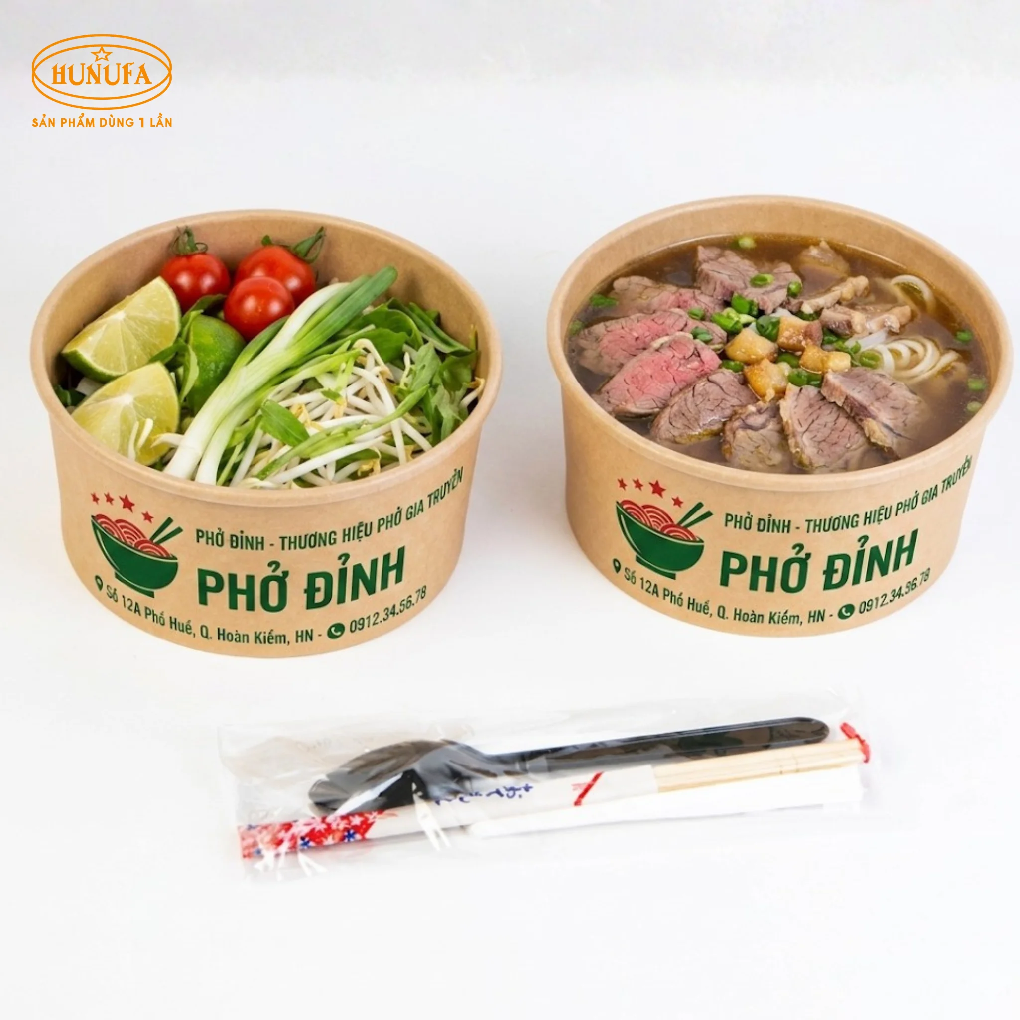 Tổng hợp mẫu tô giấy đựng bún phở mang đi bán chạy, giá sỉ