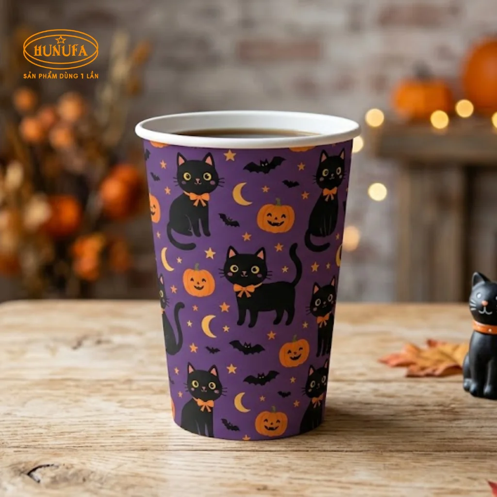 Mẫu ly giấy Halloween dùng một lần đẹp, hot trend