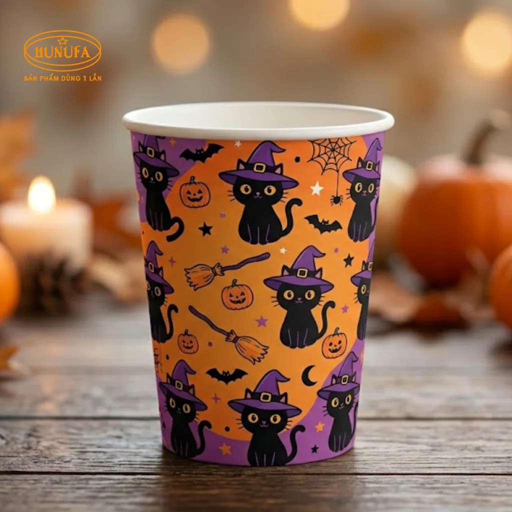 Mẫu ly giấy Halloween dùng một lần đẹp, hot trend