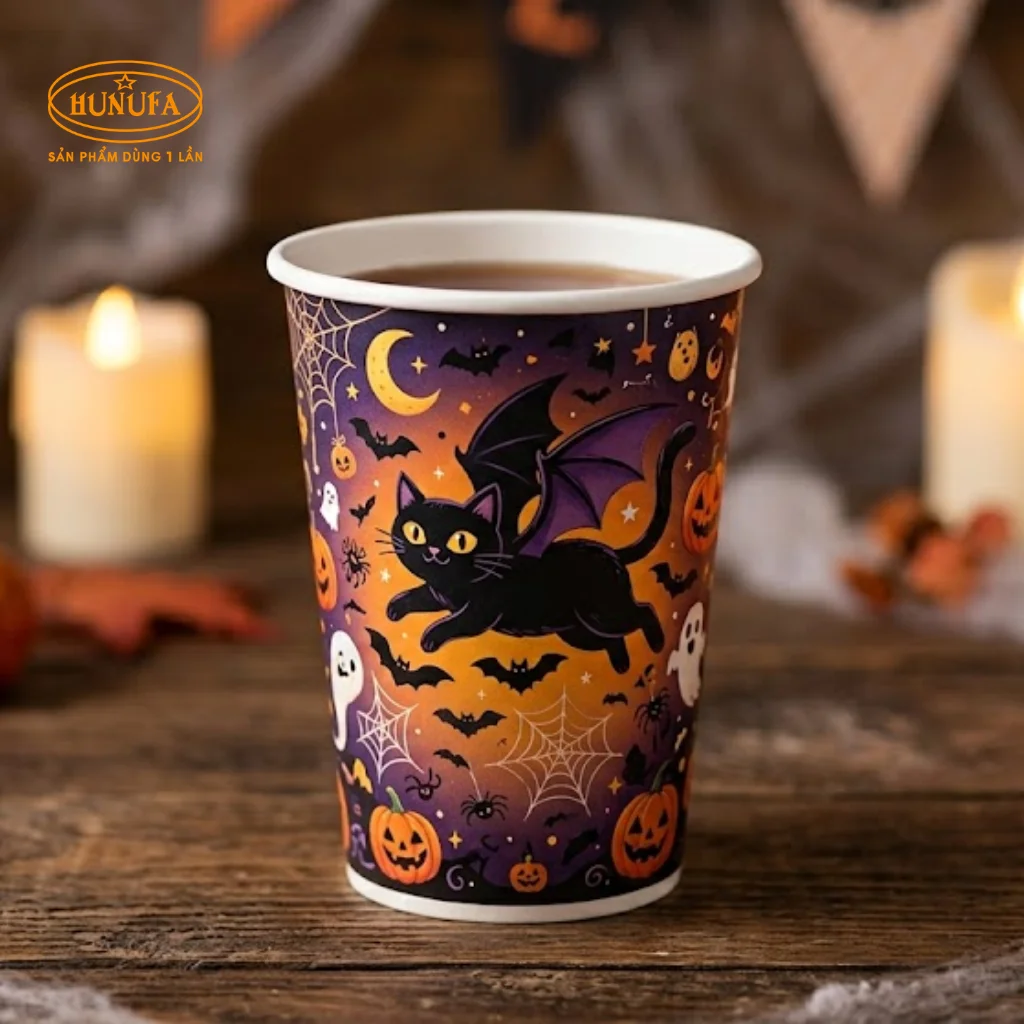Mẫu ly giấy Halloween dùng một lần đẹp, hot trend