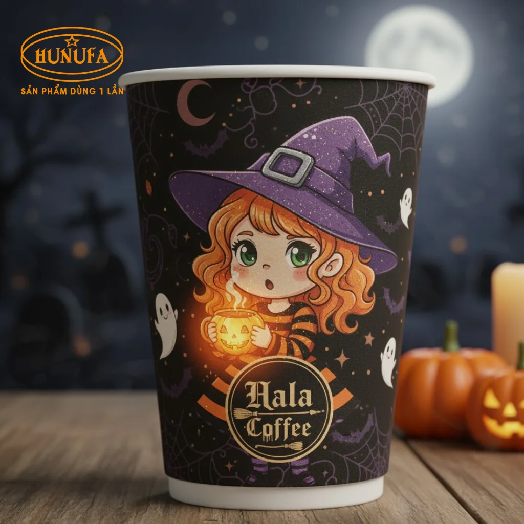 Ly giấy Halloween dùng một lần đa dạng mẫu mã ưa chuộng 2025