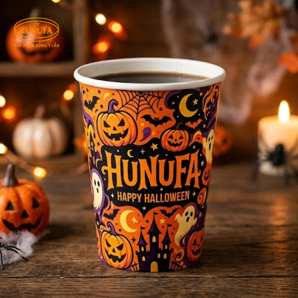 Mẫu ly giấy Halloween dùng một lần đẹp, hot trend
