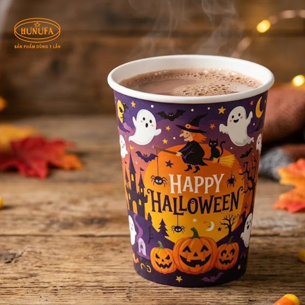 Mẫu ly giấy Halloween dùng một lần đẹp, hot trend