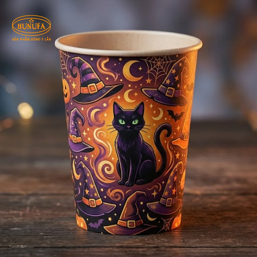 Mẫu ly giấy Halloween dùng một lần đẹp, hot trend