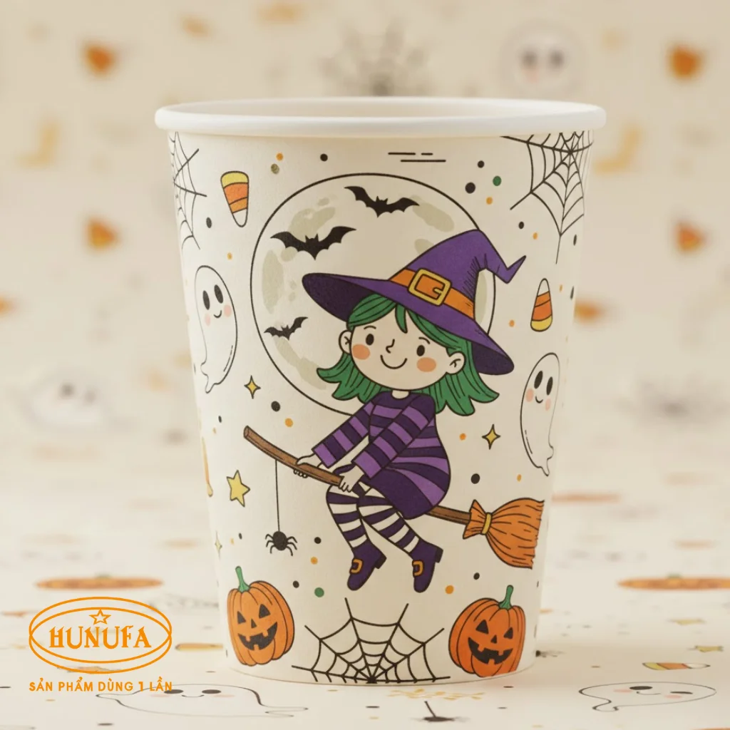 Ly giấy Halloween dùng một lần đa dạng mẫu mã ưa chuộng 2025