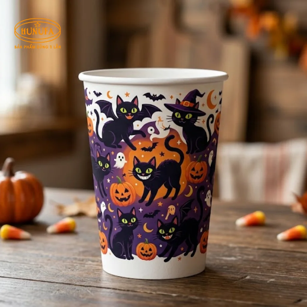 Mẫu ly giấy Halloween dùng một lần đẹp, hot trend