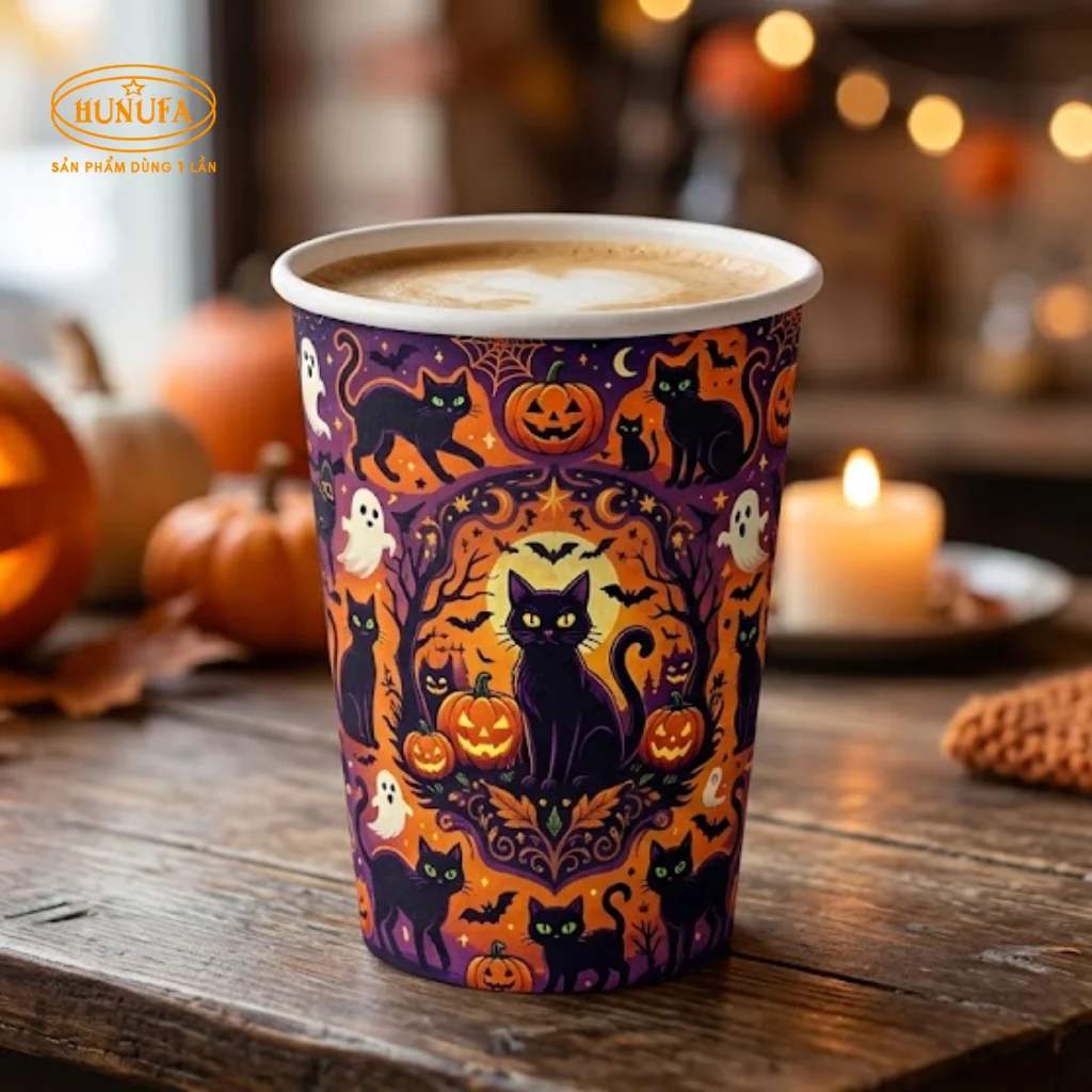 Mẫu ly giấy Halloween dùng một lần đẹp, hot trend