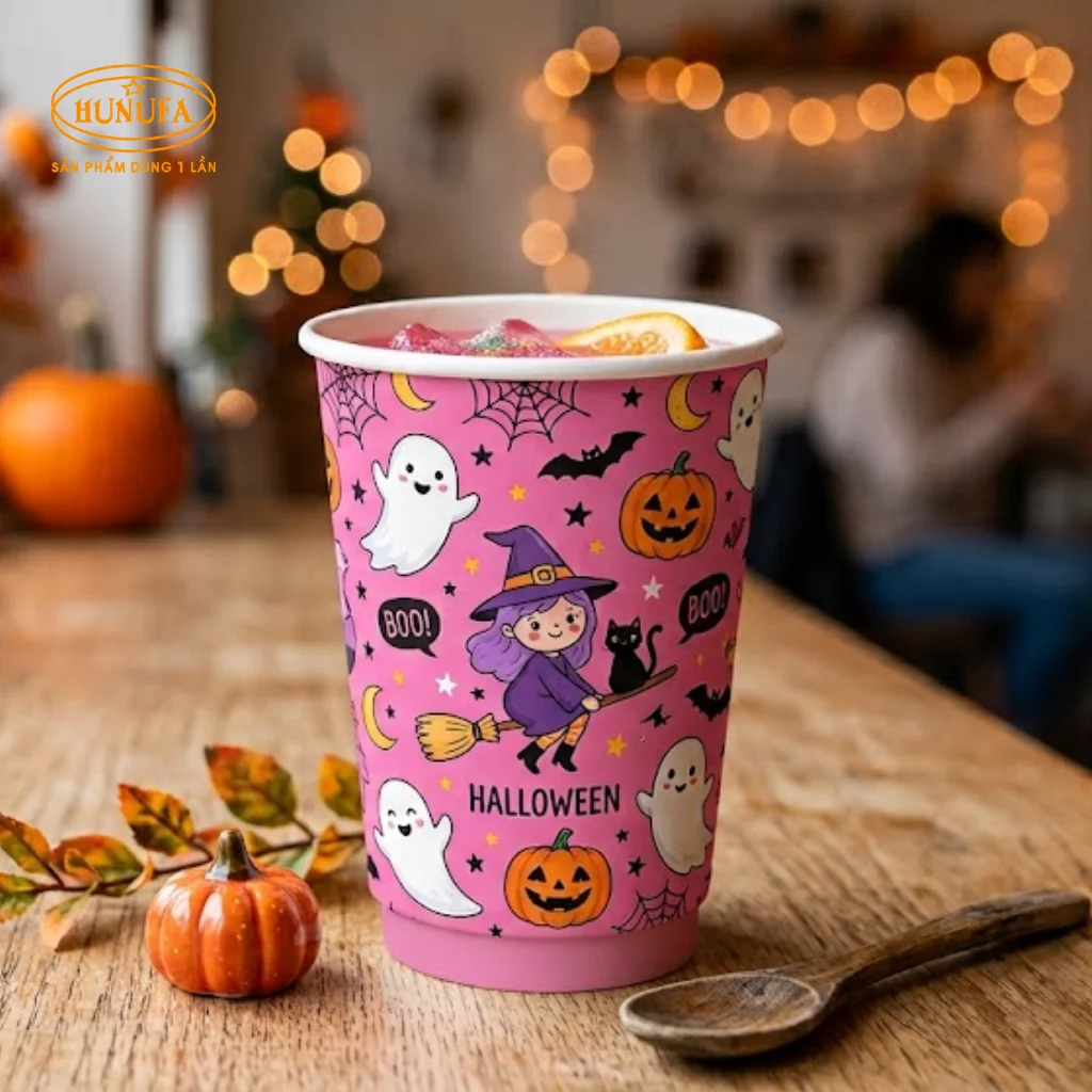 Mẫu ly giấy Halloween dùng một lần đẹp, hot trend