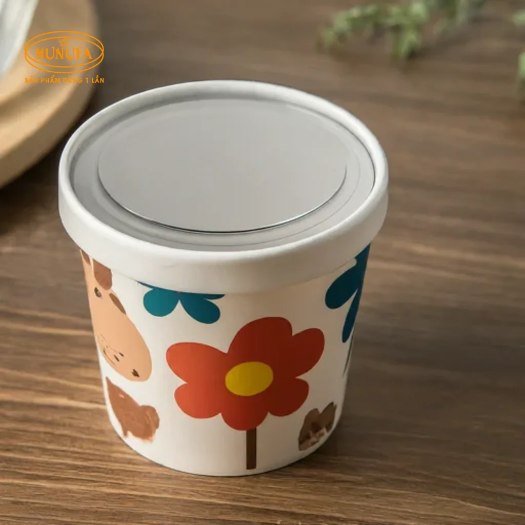 mẫu ly giấy đựng kem tươi đẹp mắt cho quán kem, trà sữa
