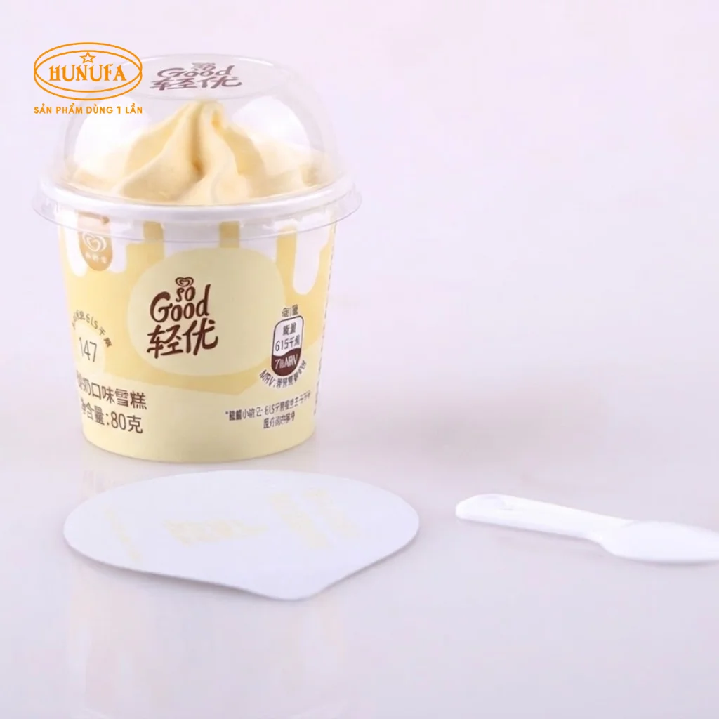 mẫu ly giấy đựng kem tươi đẹp mắt cho quán kem, trà sữa