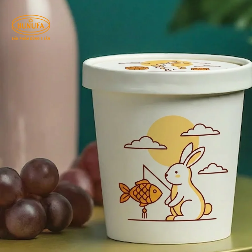 mẫu ly giấy đựng kem tươi đẹp mắt cho quán kem, trà sữa