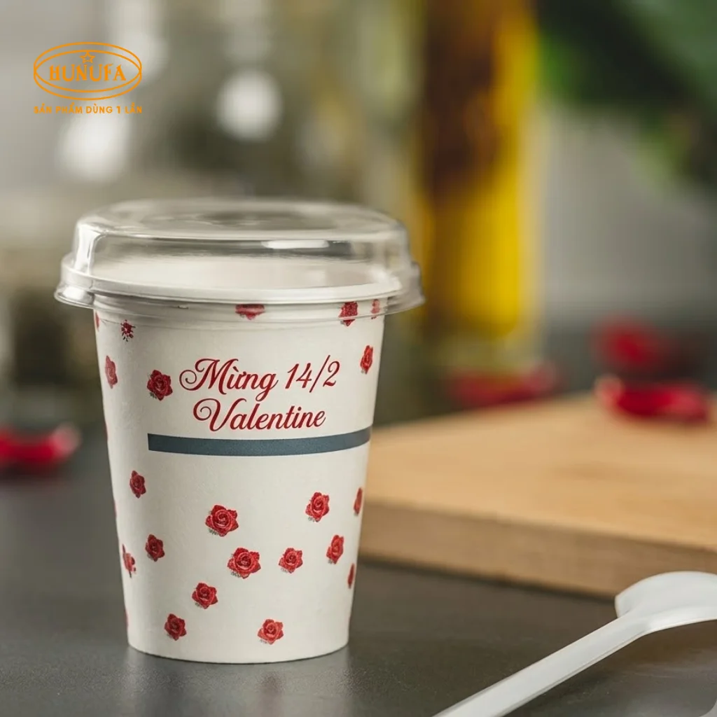 mẫu ly giấy đựng kem tươi đẹp mắt cho quán kem, trà sữa