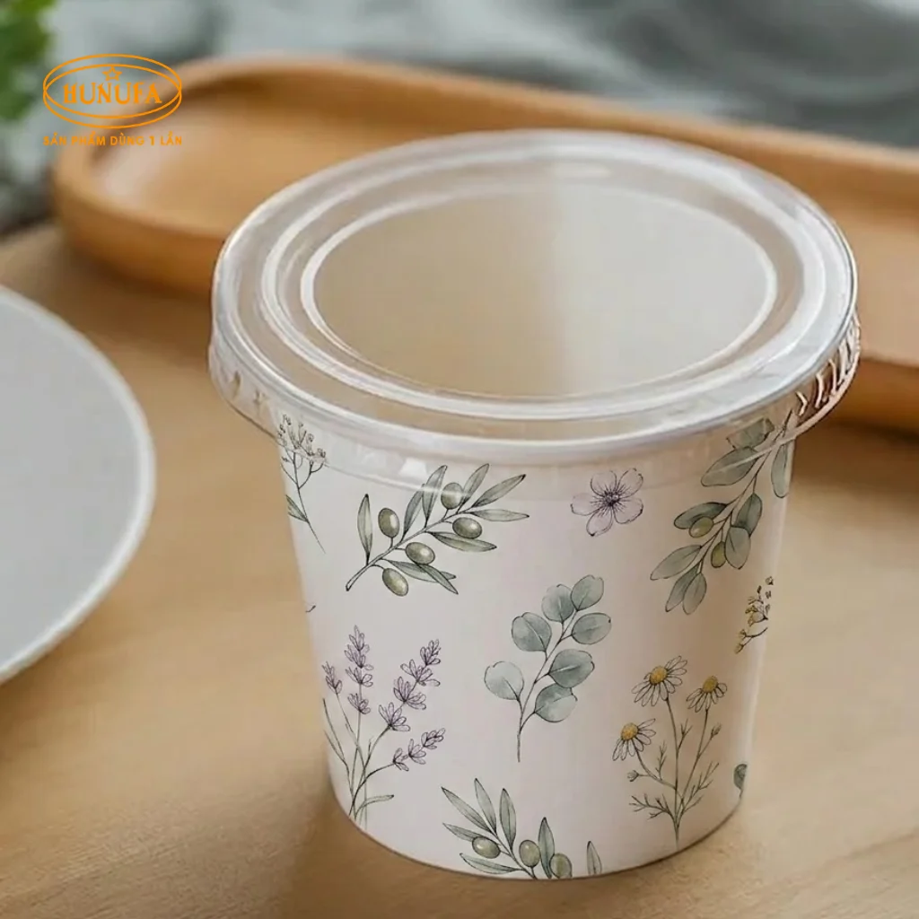mẫu ly giấy đựng kem tươi đẹp mắt cho quán kem, trà sữa