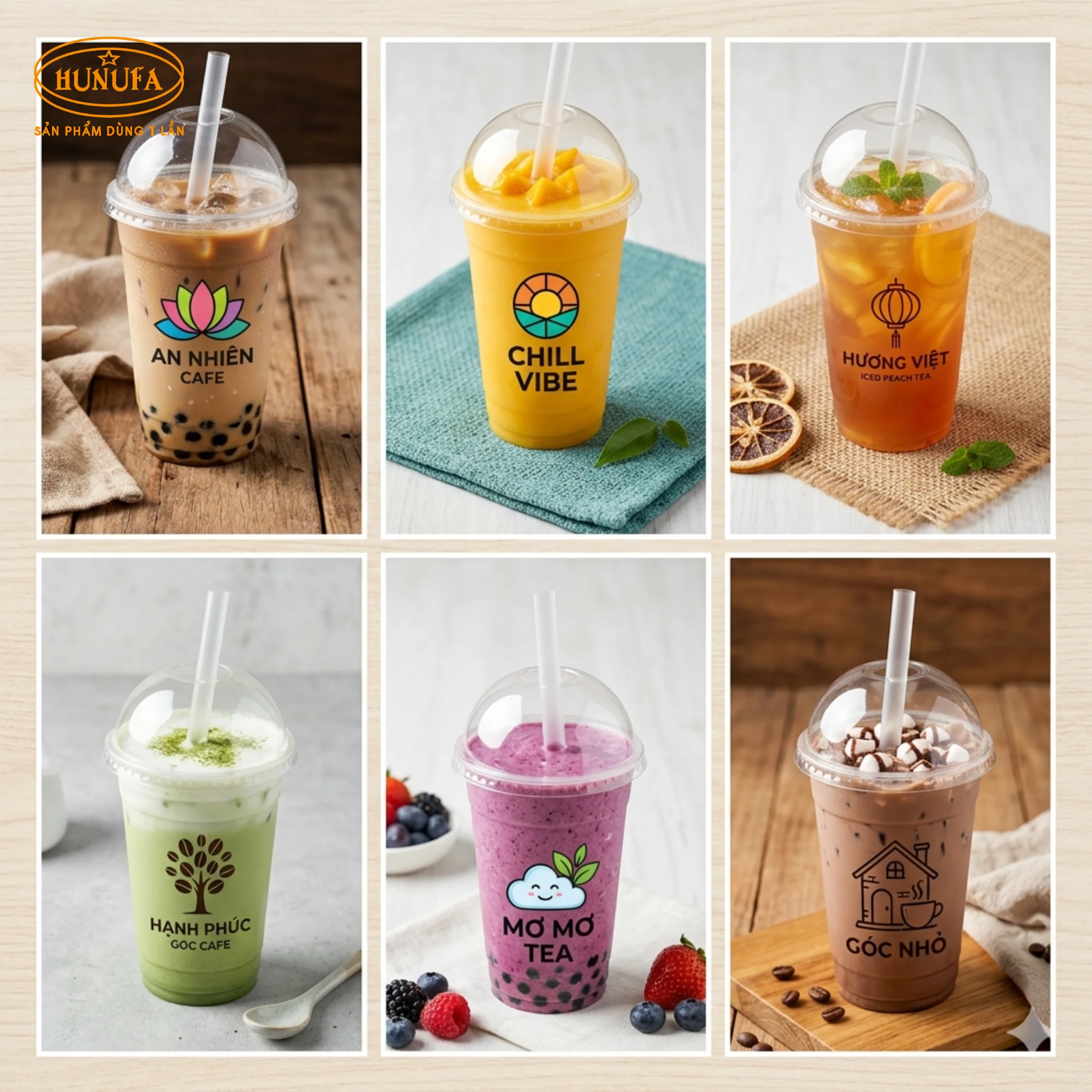 100+ Mẫu ly nhựa in logo đẹp, giá rẻ cho quán trà sữa, cafe