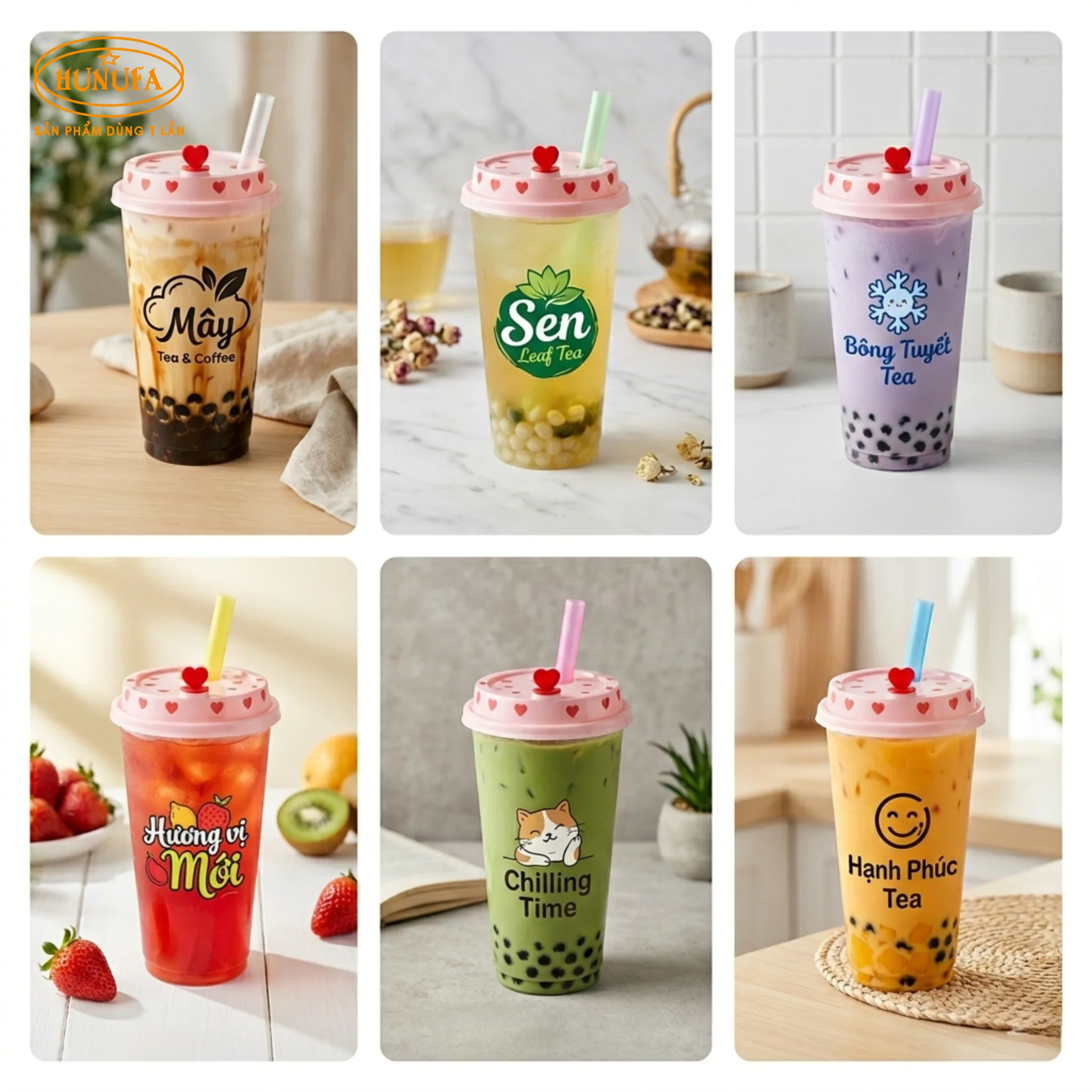 100+ Mẫu ly nhựa in logo đẹp, giá rẻ cho quán trà sữa, cafe