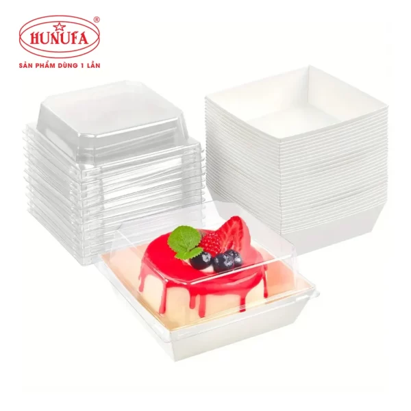 Hộp giấy vuông kraft nắp trong đựng bánh chất lượng giá tốt