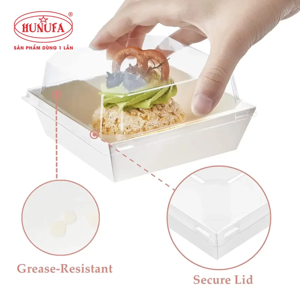 Hộp giấy vuông kraft nắp trong đựng bánh chất lượng giá tốt