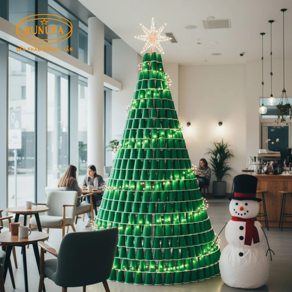 10 Cách trang trí Noel quán trà sữa, cafe đẹp đơn giản 2025