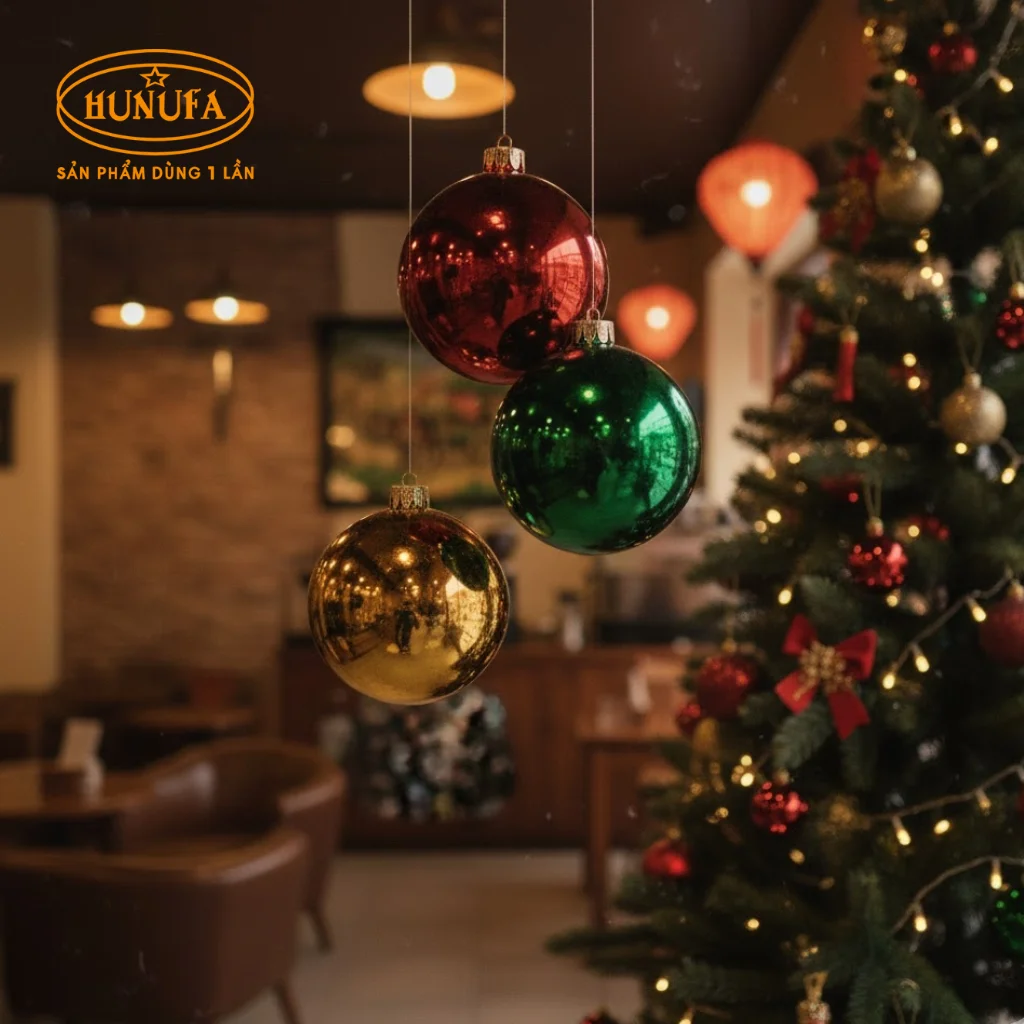 10 Cách trang trí Noel quán trà sữa, cafe đẹp đơn giản 2025