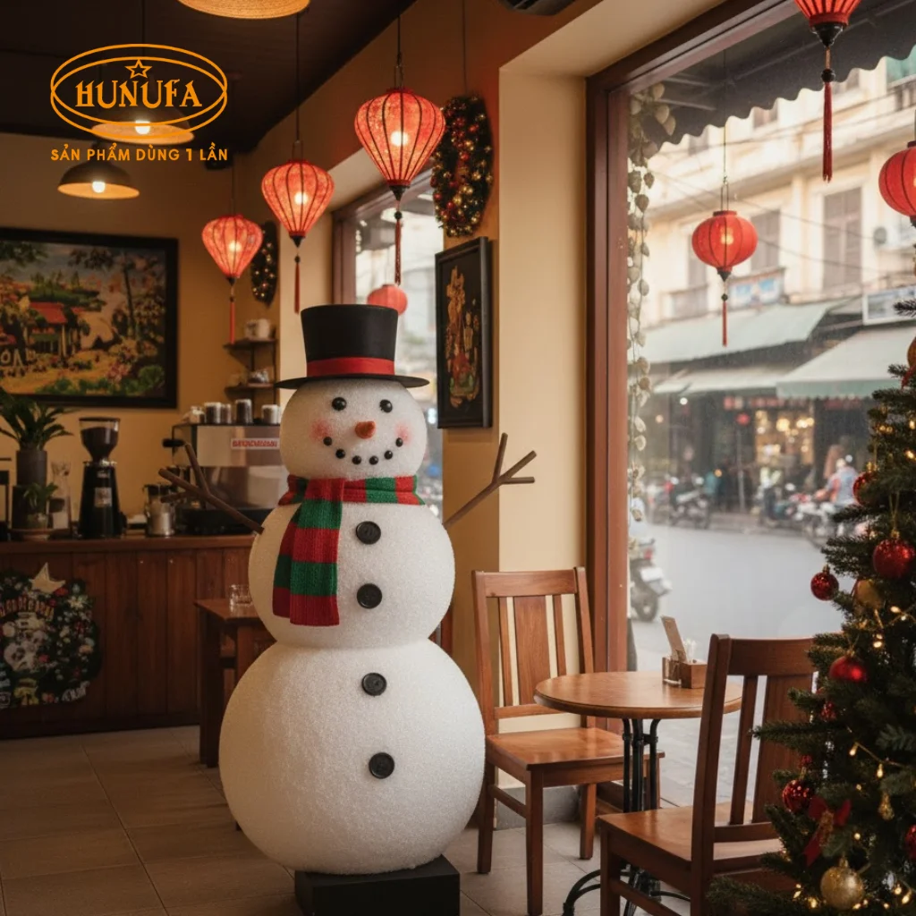 10 Cách trang trí Noel quán trà sữa, cafe đẹp đơn giản 2025