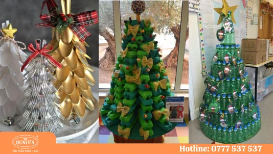 Hướng dẫn cách làm cây thông noel bằng đồ tái chế đơn giản