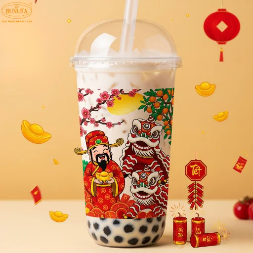 mẫu ly nhựa tết