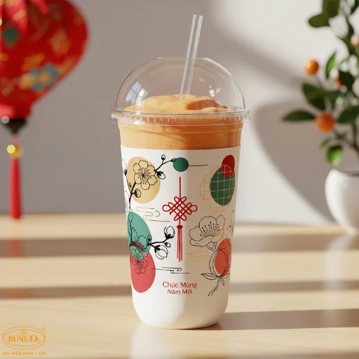 mẫu ly nhựa tết