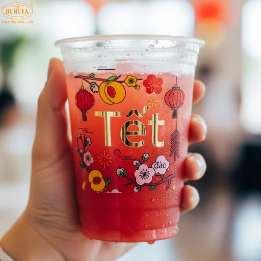 mẫu ly nhựa tết