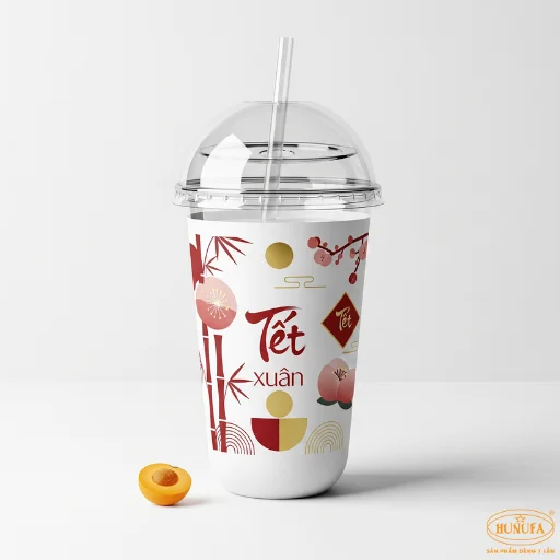mẫu ly nhựa tết
