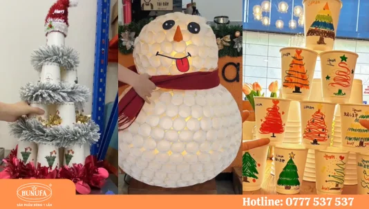 trang trí Noel bằng ly giấy