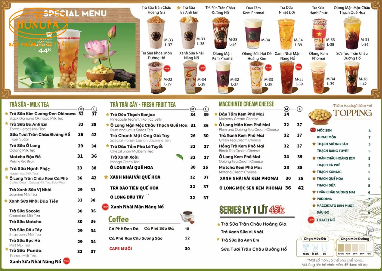 Giá 1 cốc TocoToco là bao nhiêu? Khám phá menu đa dạng