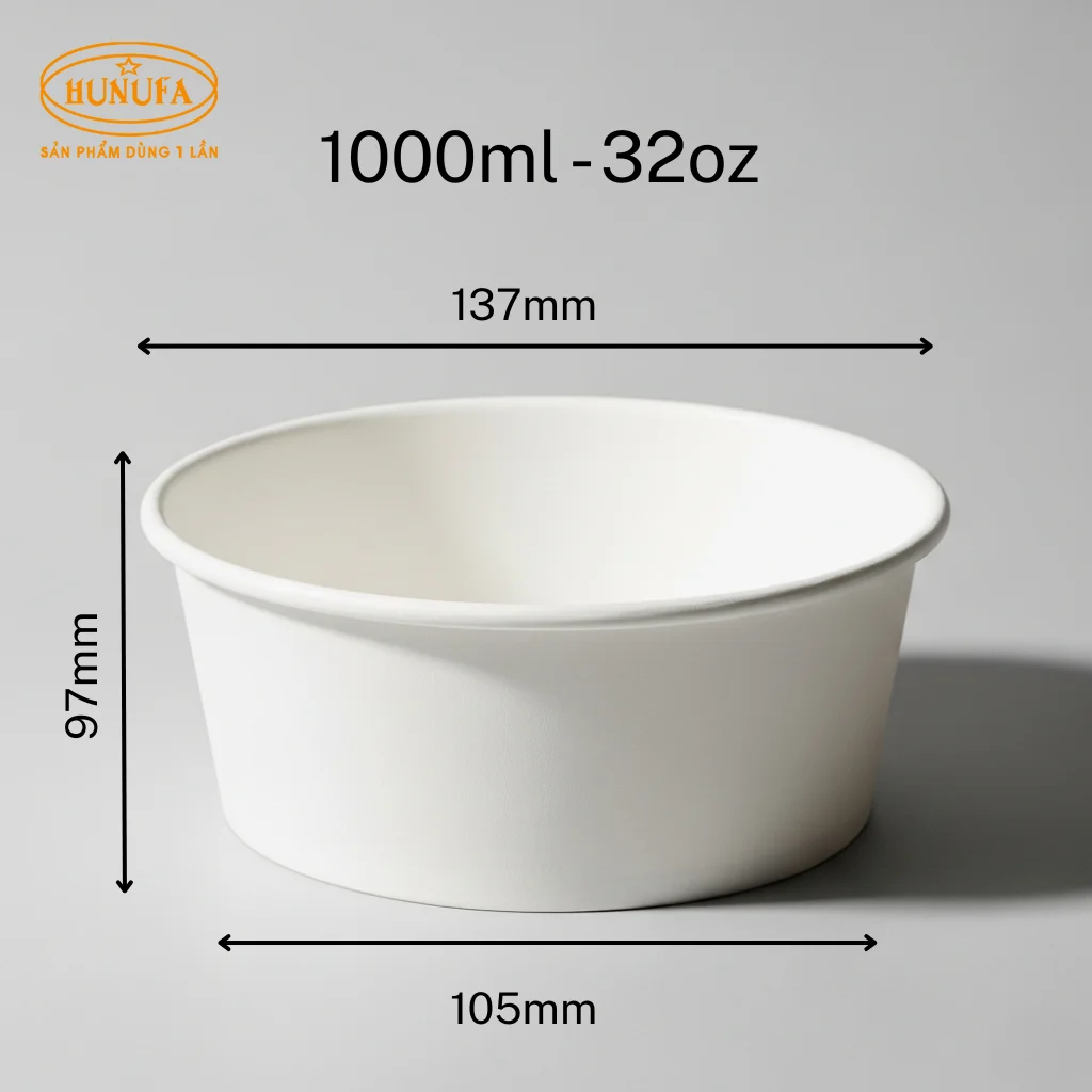 Tô giấy 1000ml / Bát giấy 1000ml (~32oz)
