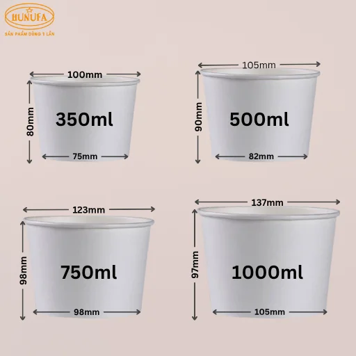 kích thước tô giấy