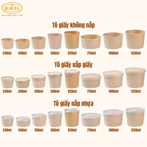 kích thước tô giấy