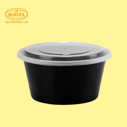 Bát nhựa đen đựng chè