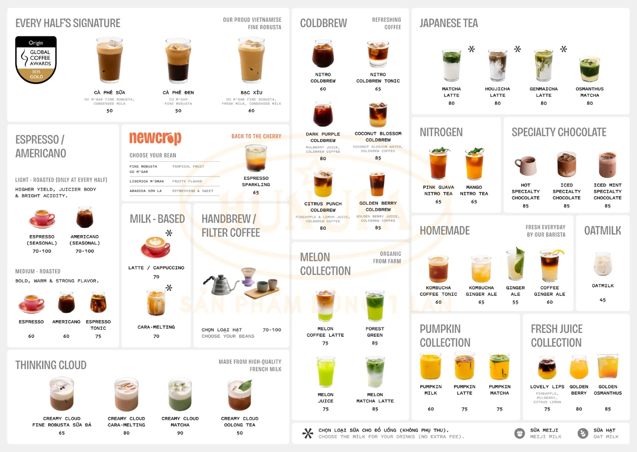Review menu Every Half Coffee - Chuỗi cafe học bài cực chill