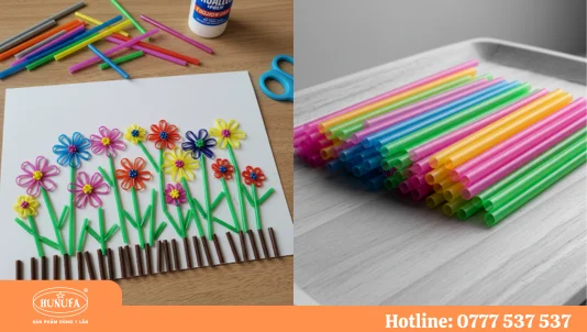 Bộ tranh sáng tạo từ ống hút đẹp, đầy sắc màu