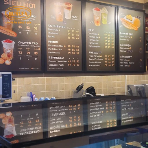 mẫu menu cho quán cà phê