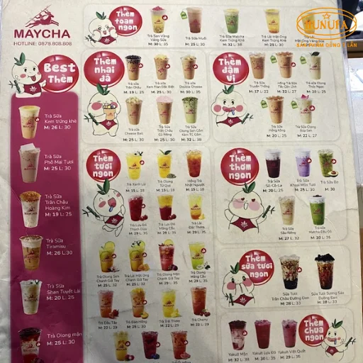 mẫu menu cà phê