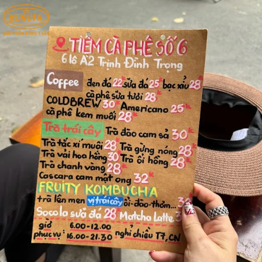 mẫu menu cafe đơn giản
