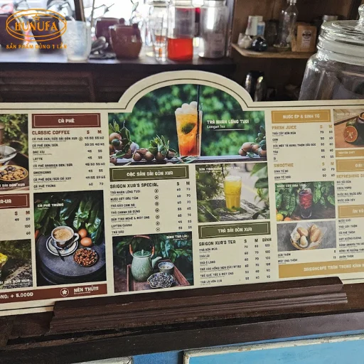 mẫu menu cafe đơn giản